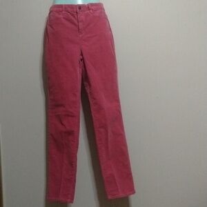 Talbots Pant Trouser Corduroy High Rise Straight Leg Pink/mauve Slimming sz 8
